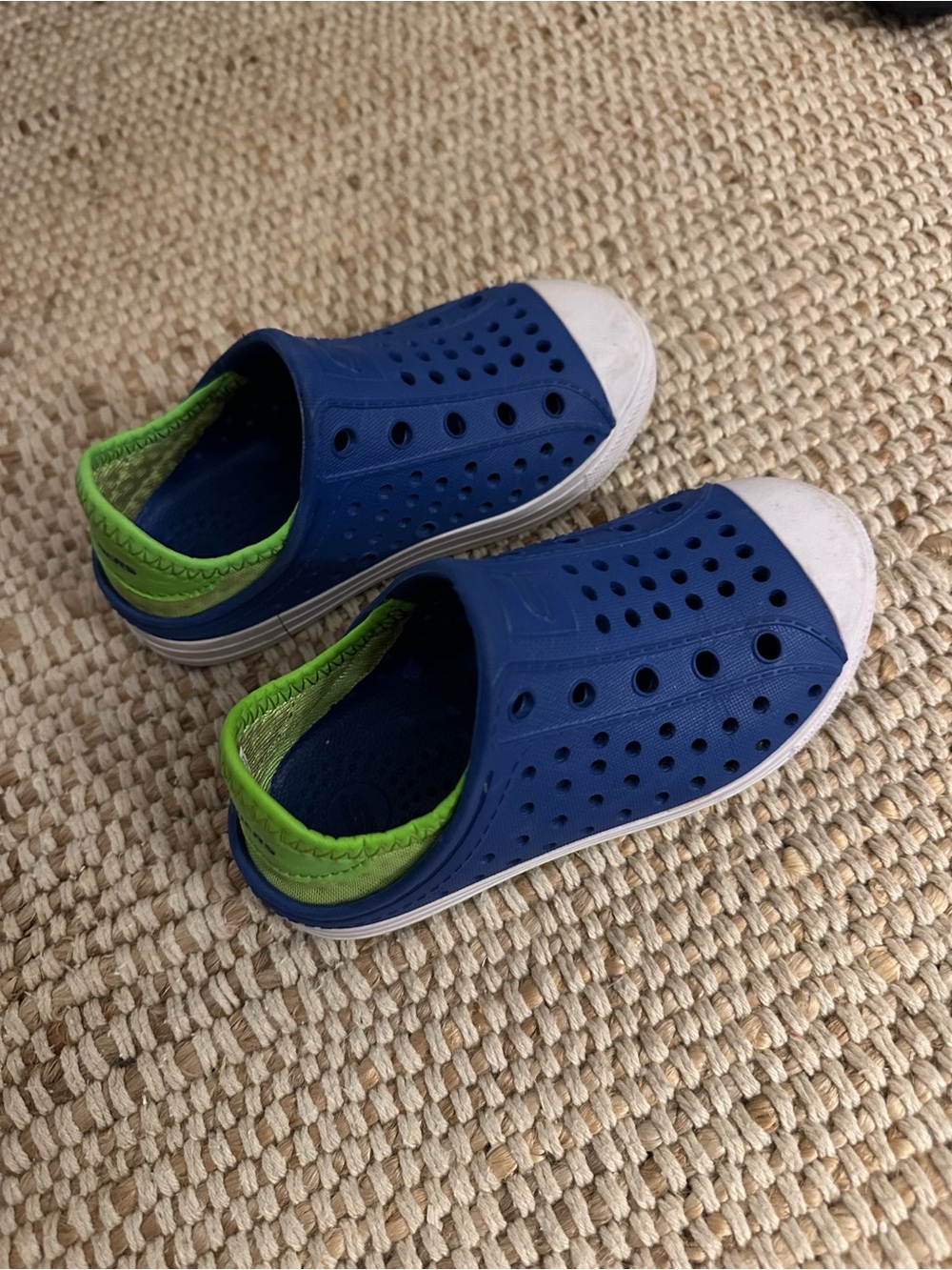 Skechers Kids Blue Water Shoes with Green Collar